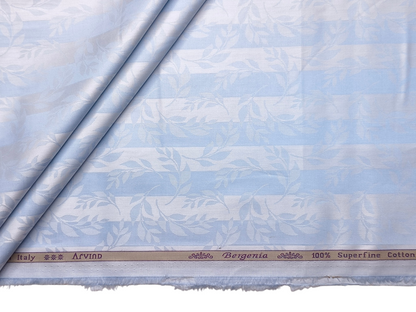 Arvind Bergenia 100% Superfine Premium Cotton Shirting Fabric (Sky Blue, Jacquard)