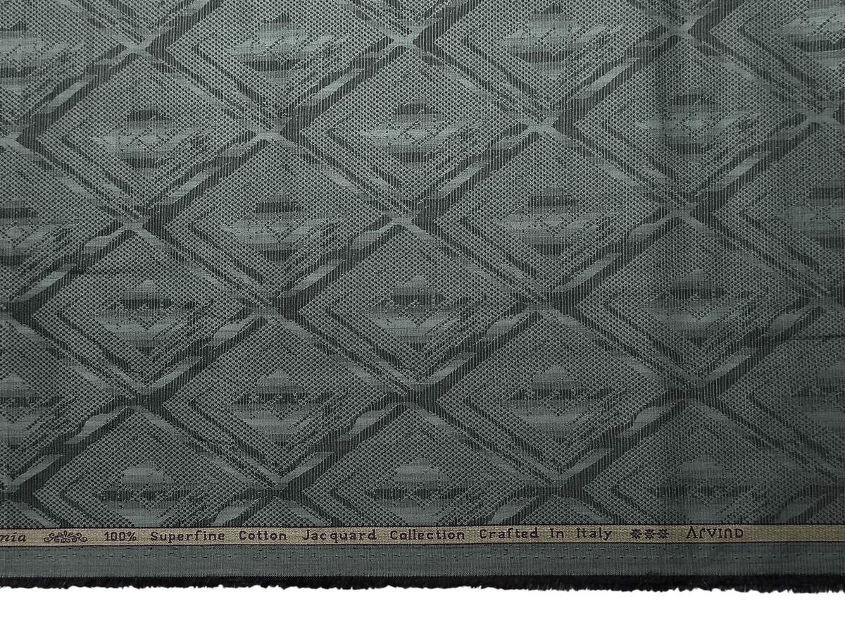 Arvind Bergenia 100% Superfine Premium Cotton Shirting Fabric (Dusty Sage Green, Jacquard)
