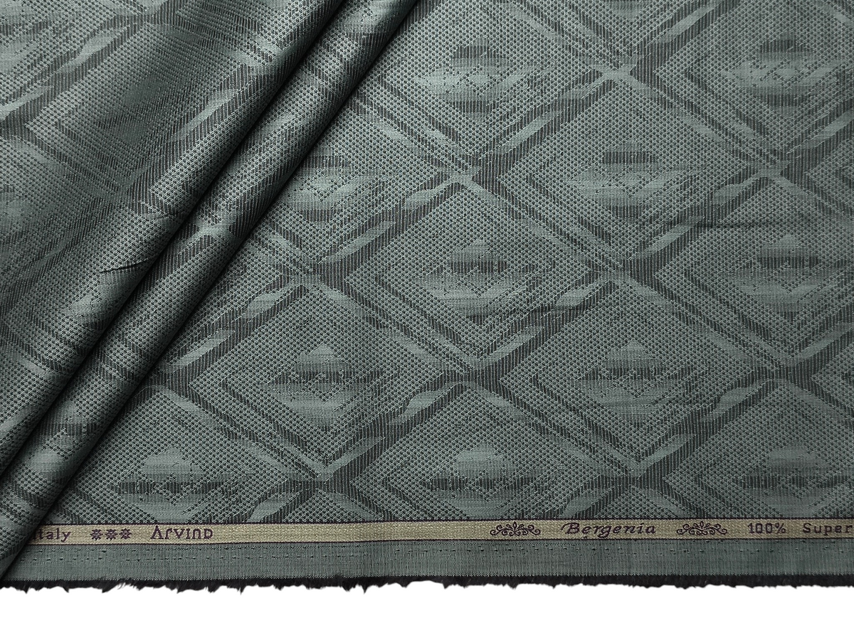 Arvind Bergenia 100% Superfine Premium Cotton Shirting Fabric (Dusty Sage Green, Jacquard)