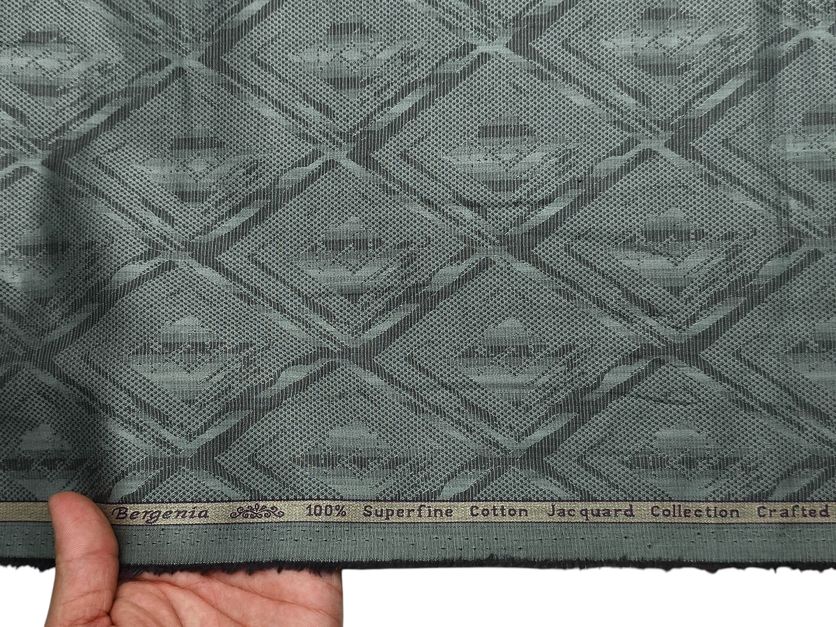 Arvind Bergenia 100% Superfine Premium Cotton Shirting Fabric (Dusty Sage Green, Jacquard)