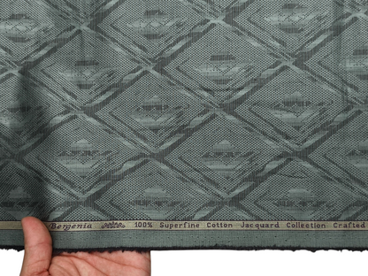 Arvind Bergenia 100% Superfine Premium Cotton Shirting Fabric (Dusty Sage Green, Jacquard)