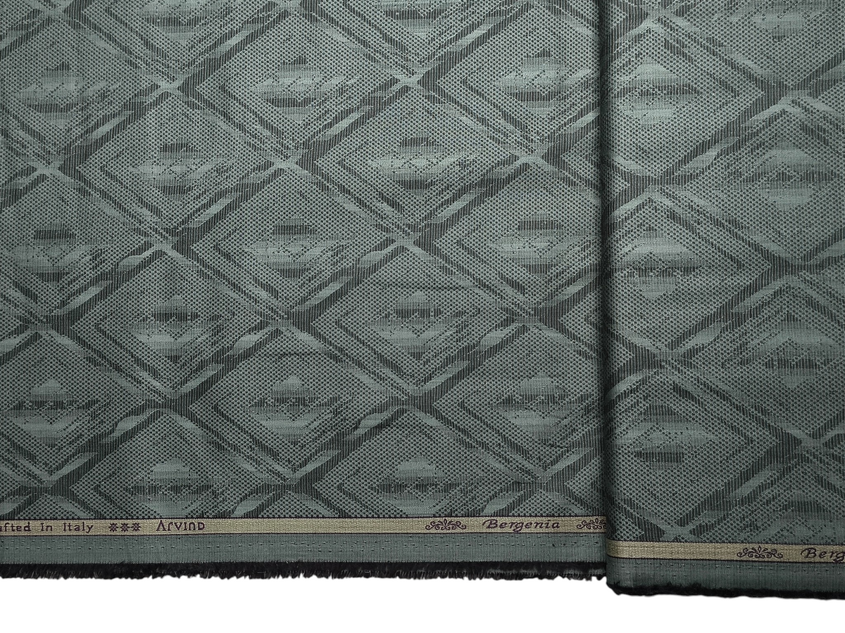 Arvind Bergenia 100% Superfine Premium Cotton Shirting Fabric (Dusty Sage Green, Jacquard)