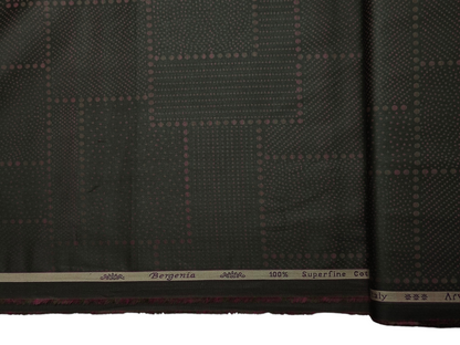 Arvind Bergenia 100% Superfine Premium Cotton Shirting Fabric (Dark Green & Wine, Jacquard)
