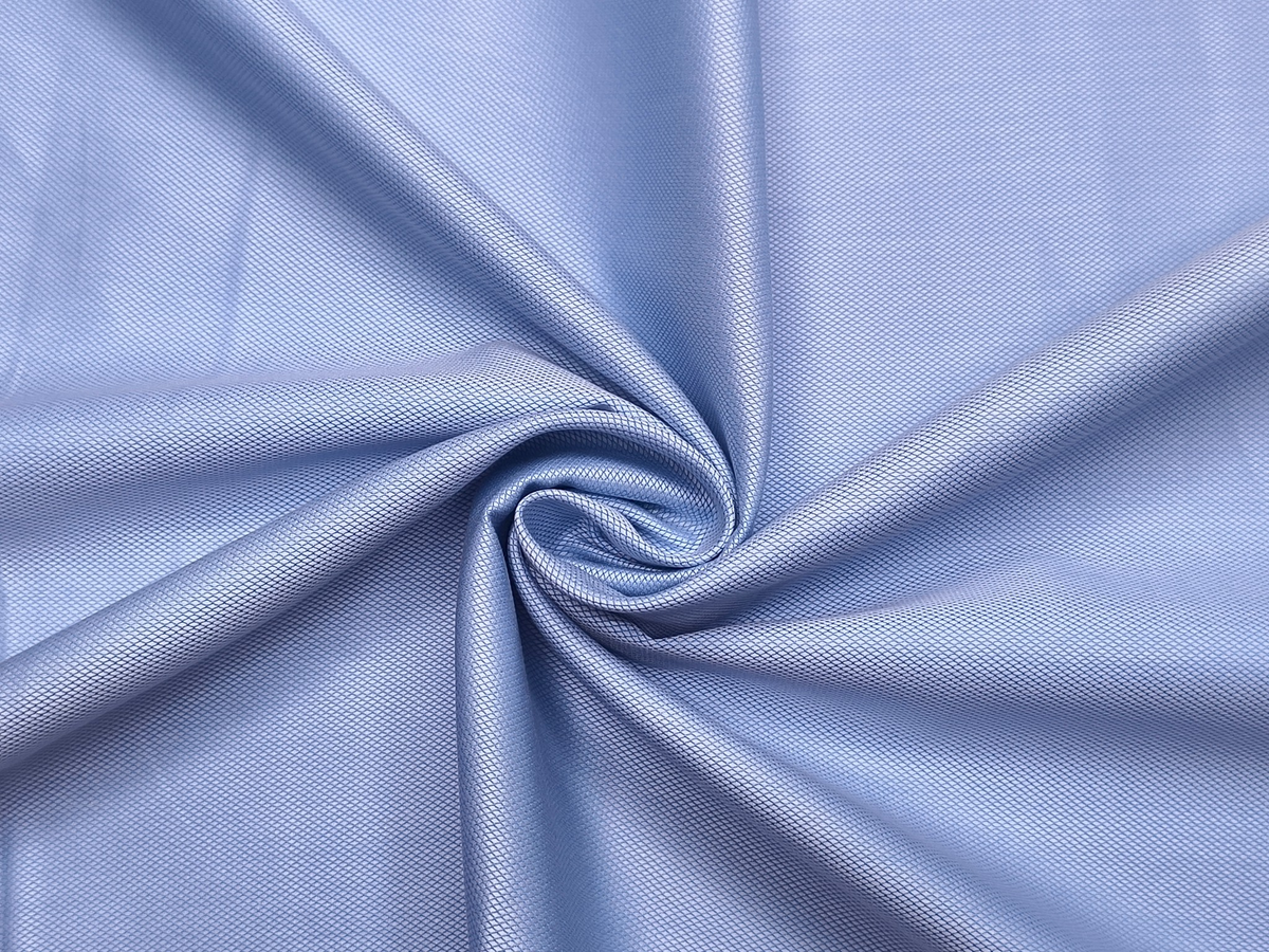 Arvind 2/100s Superfine Premium Cotton Shirting Fabric ( Light Blue, Dobby Design)
