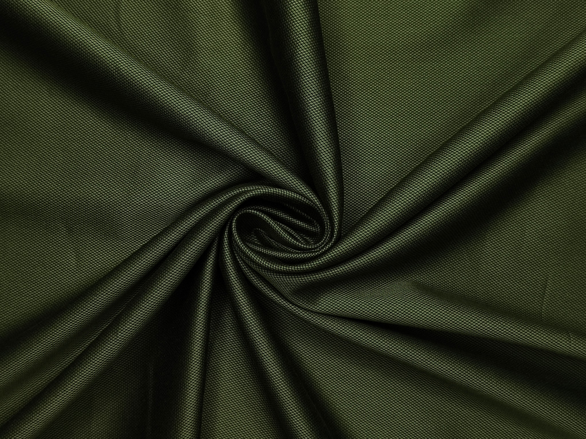 Arvind 2/100s Superfine Premium Cotton Shirting Fabric (Dark Olive, Dobby Design)