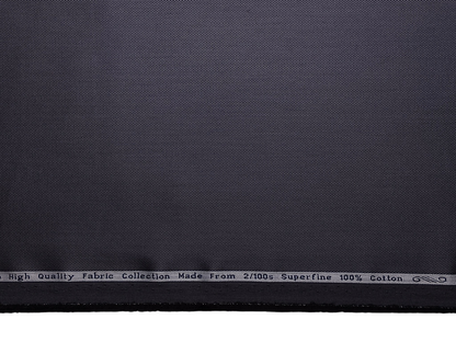 Arvind 2/100s Superfine Premium Cotton Shirting Fabric (Dark Grey, Dobby Design)