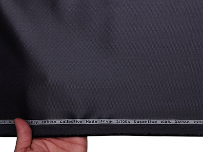 Arvind 2/100s Superfine Premium Cotton Shirting Fabric (Dark Grey, Dobby Design)