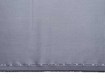 Arvind 2/100s Superfine Premium Cotton Shirting Fabric (Light Bluish Grey, Dobby Design)