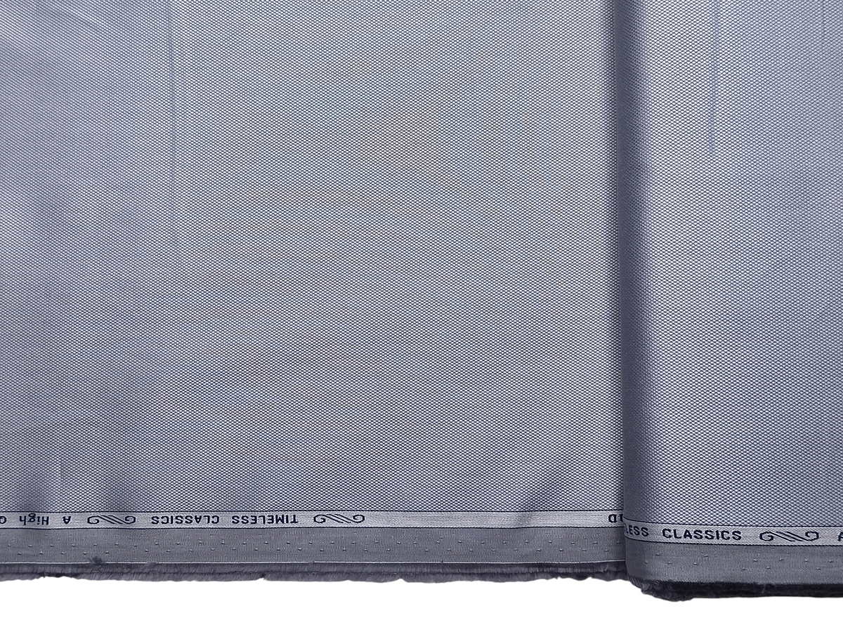 Arvind 2/100s Superfine Premium Cotton Shirting Fabric (Light Bluish Grey, Dobby Design)