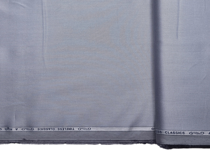 Arvind 2/100s Superfine Premium Cotton Shirting Fabric (Light Bluish Grey, Dobby Design)