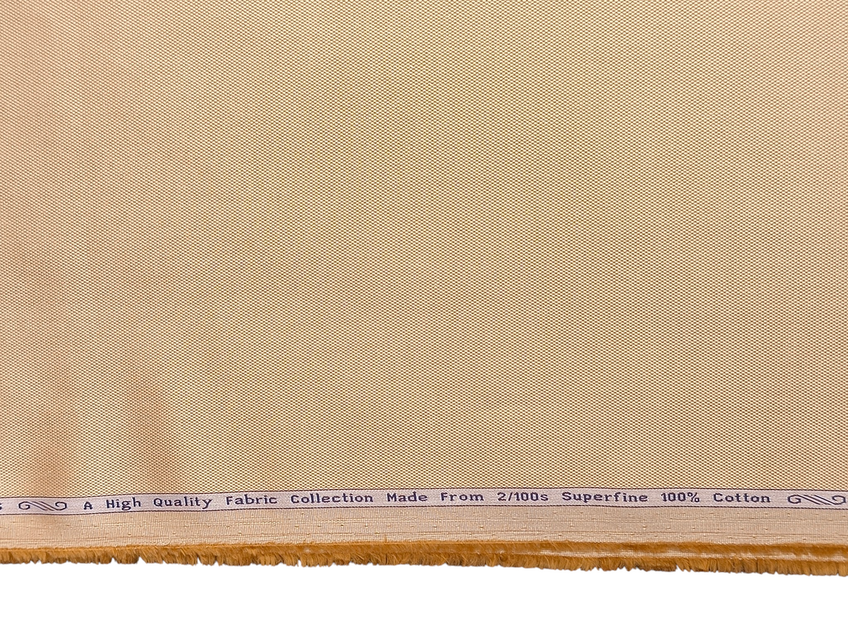 Arvind 2/100s Superfine Premium Cotton Shirting Fabric (Warm Beige, Dobby Design)