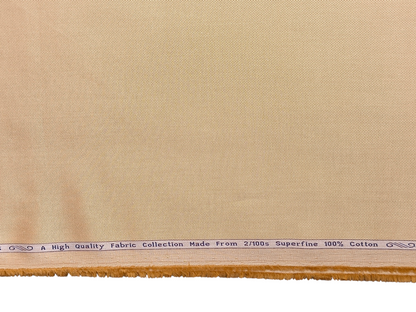 Arvind 2/100s Superfine Premium Cotton Shirting Fabric (Warm Beige, Dobby Design)