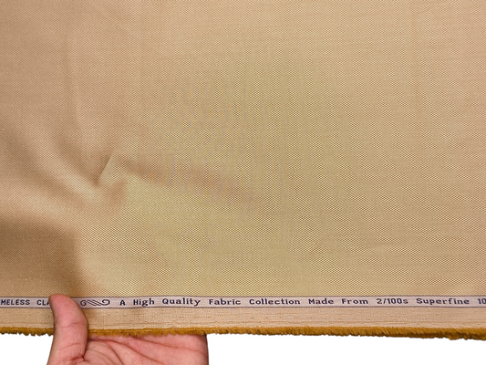 Arvind 2/100s Superfine Premium Cotton Shirting Fabric (Warm Beige, Dobby Design)
