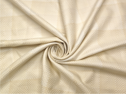 Arvind Bergenia Italian Luxury Collection 100% Premium Giza Cotton Shirting Fabric (Light Yellow, Jacquard Checks)