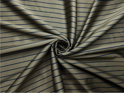 Arvind Bergenia Italian Luxury Collection 100% Premium Giza Cotton Shirting Fabric (Olive Green & Navy Blue, Stripes)