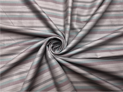 Arvind Bergenia Italian Luxury Collection 100% Premium Giza Cotton Shirting Fabric (Grey , Wine & Aqua, Stripes)