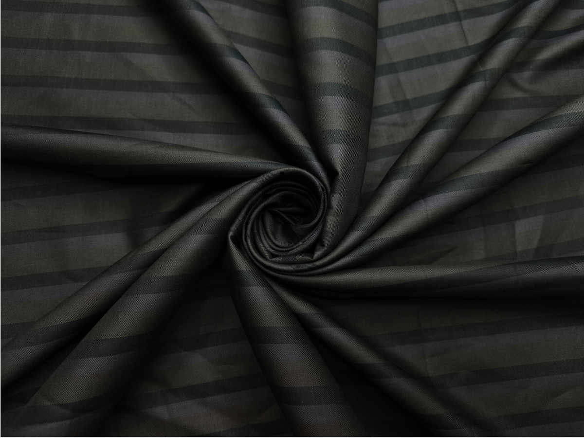 Arvind Bergenia Italian Luxury Collection 100% Premium Giza Cotton Shirting Fabric (Bottle Green, Multistripes)