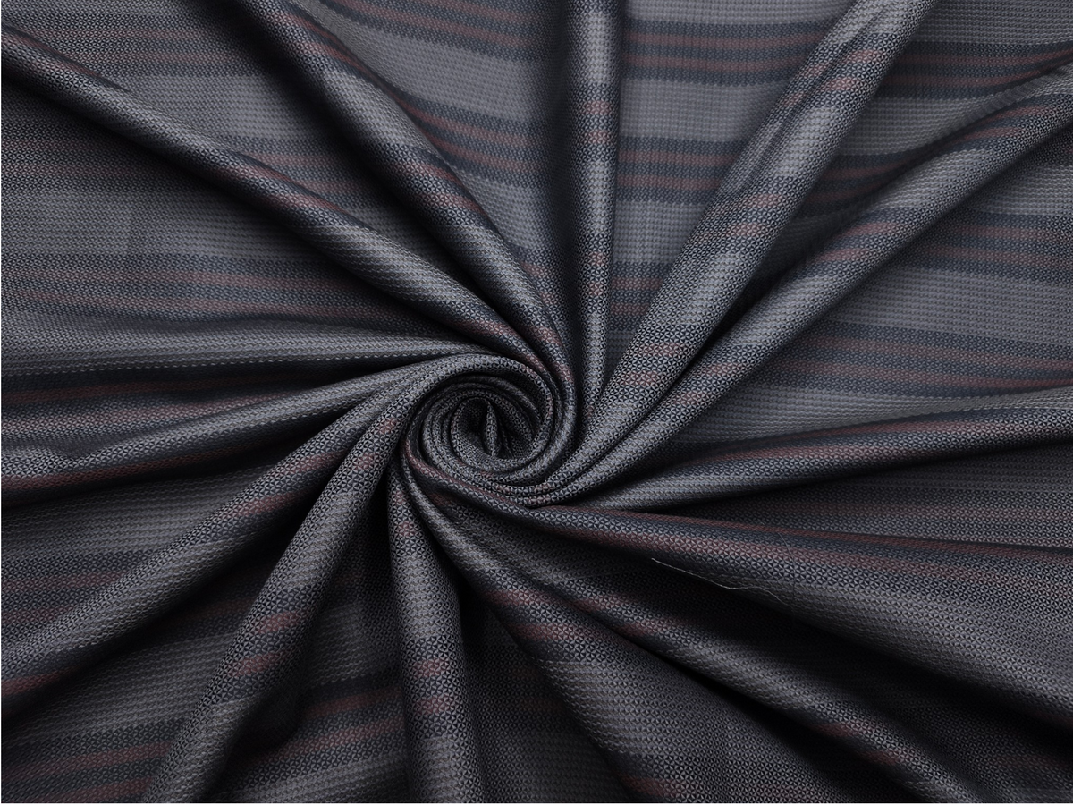 Arvind Bergenia Italian Luxury Collection 100% Premium Giza Cotton Shirting Fabric (Navy Blue & Rust, Patterned Stripes)