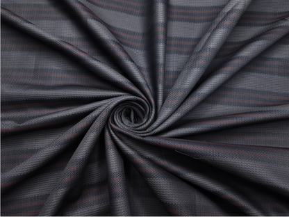Arvind Bergenia Italian Luxury Collection 100% Premium Giza Cotton Shirting Fabric (Navy Blue & Rust, Patterned Stripes)