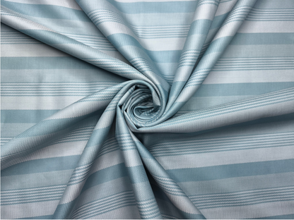 Arvind Bergenia Italian Luxury Collection 100% Premium Giza Cotton Shirting Fabric (Teal Blue, Patterned Stripes)