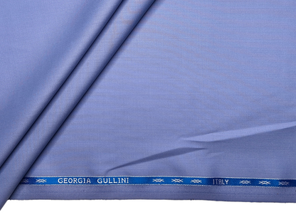 Georgia Gullini Italy Carino 45% Wool Super 110s Merino Wool Blended Premium Suiting Fabric (Sky Blue, Plain)