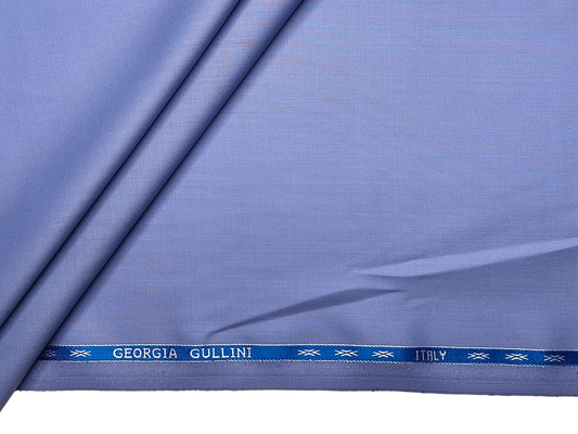 Georgia Gullini Italy Carino 45% Wool Super 110s Merino Wool Blended Premium Suiting Fabric (Sky Blue, Plain)