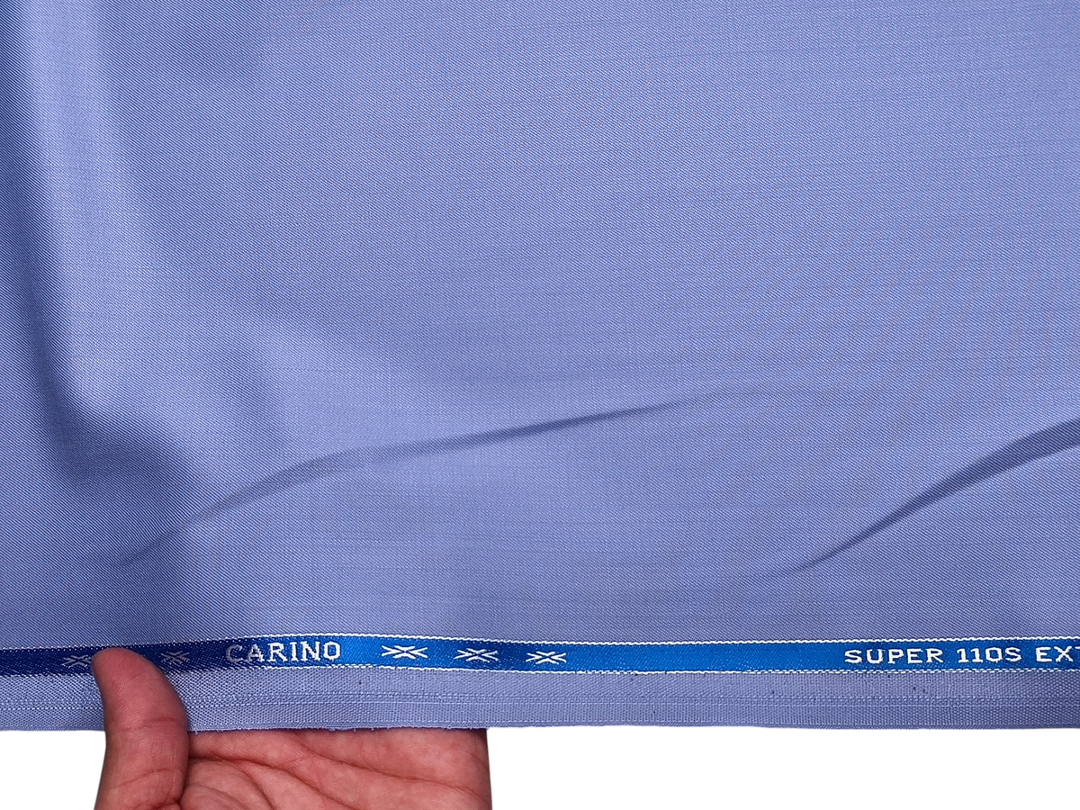 Georgia Gullini Italy Carino 45% Wool Super 110s Merino Wool Blended Premium Suiting Fabric (Sky Blue, Plain)
