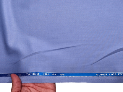 Georgia Gullini Italy Carino 45% Wool Super 110s Merino Wool Blended Premium Suiting Fabric (Sky Blue, Plain)
