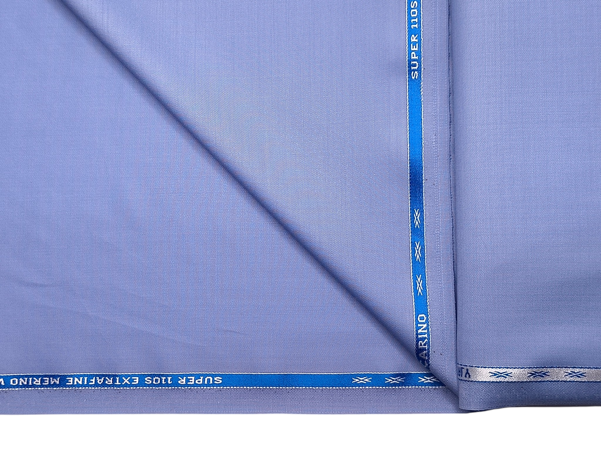 Georgia Gullini Italy Carino 45% Wool Super 110s Merino Wool Blended Premium Suiting Fabric (Sky Blue, Plain)