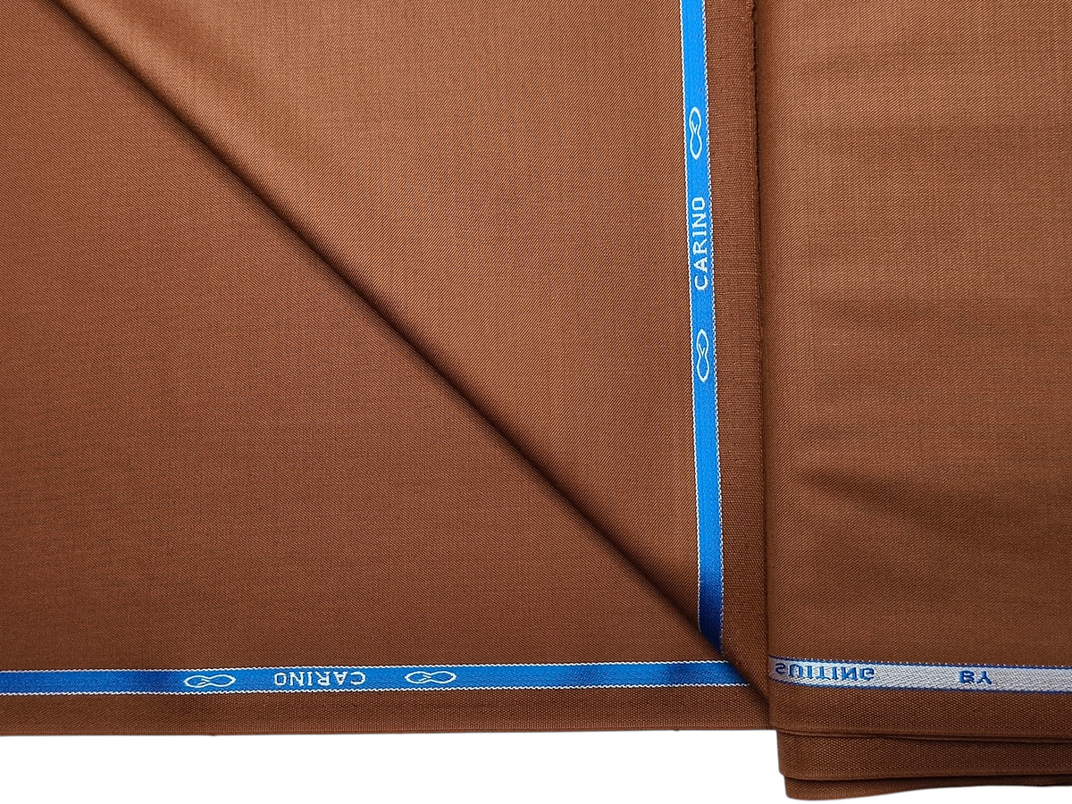 Georgia Gullini Italy Carino 45% Wool Super 110s Merino Wool Blended Premium Suiting Fabric (Rust, Plain)