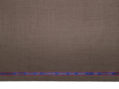 Georgia Gullini Italy Elberta Super 110s Merino Wool Blended Premium Suiting Fabric (Light Taupe, Textured)