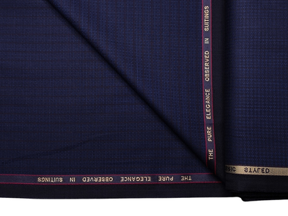 Georgia Gullini Italy Elberta Super 110s Merino Wool Blended Premium Suiting Fabric (Dark Blue, Stripes)