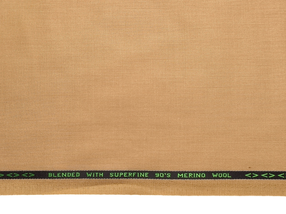 Georgia Gullini Italy Enamored Collection Super 90s Superfine Merino Wool Blended Premium Suiting Fabric (Camel Beige , Plain)