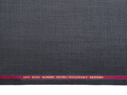 Georgia Gullini Italy Maestro Super 100s Merino Wool Blended Premium Suiting Fabric (Charcoal Grey , Hopsack Weave)