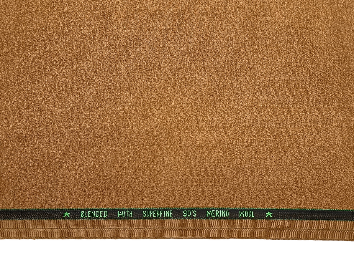 Georgia Gullini Italy Enamored Collection Super 90s Superfine Merino Wool Blended Premium Suiting Fabric (Camel Brown, Crepe Weave)