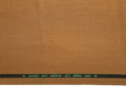 Georgia Gullini Italy Enamored Collection Super 90s Superfine Merino Wool Blended Premium Suiting Fabric (Camel Brown, Crepe Weave)