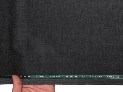 Georgia Gullini Italy Royal Opera Superfine Merino Wool Blended Premium Suiting Fabric (Grey, Silent Stripes)