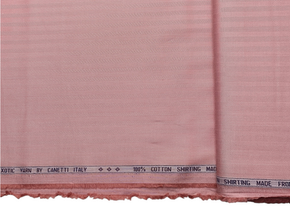 Canetti Italy 100% Premium Cotton Shirting Fabric (Muted Rose, Herringbone)