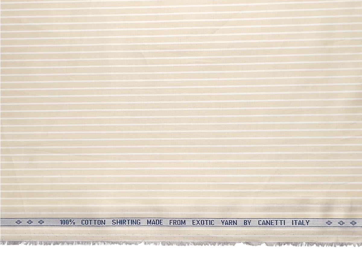 Canetti Italy 100% Premium Cotton Shirting Fabric (Light Yellow & White, CARLONCS103-168)