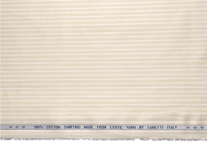 Canetti Italy 100% Premium Cotton Shirting Fabric (Light Yellow & White, CARLONCS103-168)