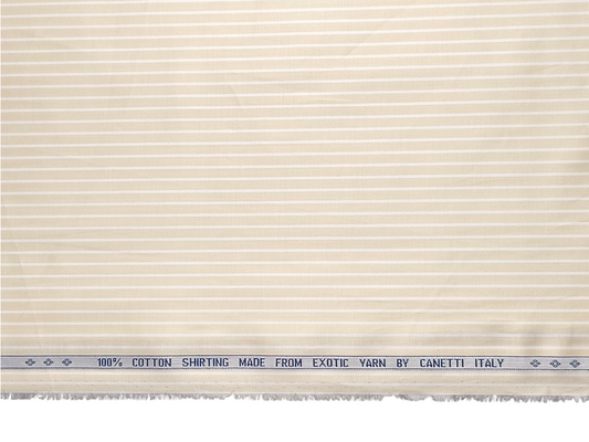 Canetti Italy 100% Premium Cotton Shirting Fabric (Light Yellow & White, CARLONCS103-168)