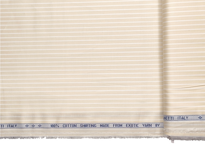 Canetti Italy 100% Premium Cotton Shirting Fabric (Light Yellow & White, CARLONCS103-168)
