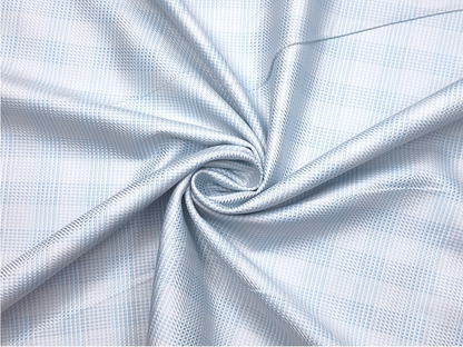 Canetti Italy 100% Premium Cotton Shirting Fabric (Sky Blue , Patterned Checks)