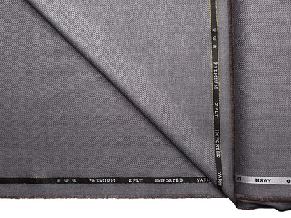Canetti Italy 2PLY Premium TR Suiting Fabric (Light Grey , Herringbone)