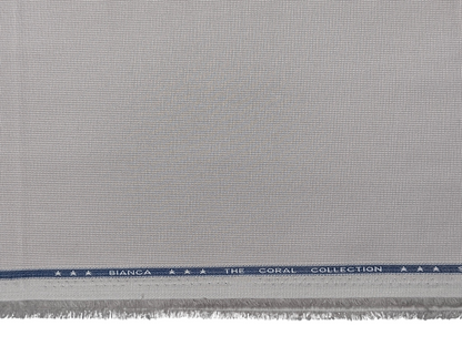 Arvind 100% Cotton Stretched Textured Suiting Fabric (Light Grey , Textured)