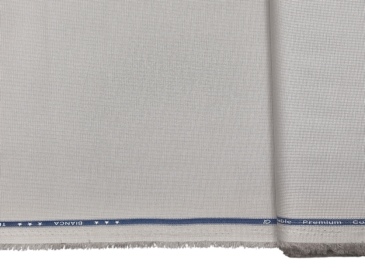 Arvind 100% Cotton Stretched Textured Suiting Fabric (Light Grey , Textured)