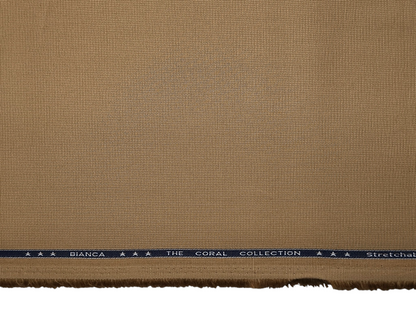 Arvind 100% Cotton Stretched Textured Suiting Fabric (Warm Beige, Textured)