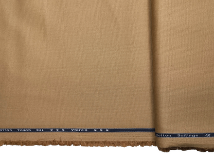 Arvind 100% Cotton Stretched Textured Suiting Fabric (Warm Beige, Textured)