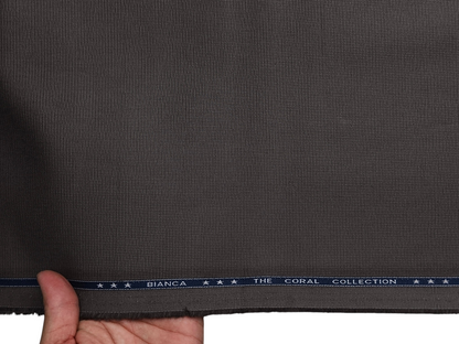 Arvind 100% Cotton Stretched Textured Suiting Fabric (Dark Grey, Textured)