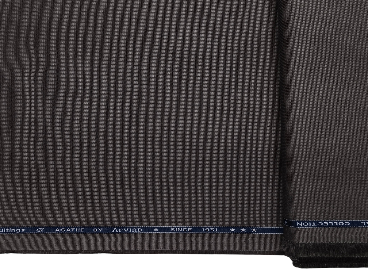 Arvind 100% Cotton Stretched Textured Suiting Fabric (Dark Grey, Textured)
